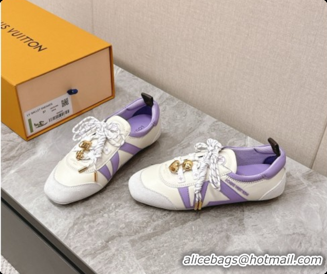Louis Vuitton LV Sneakerina Sneakers Ballerina in Suede & Calfskin LV091707 White/Purple 2026