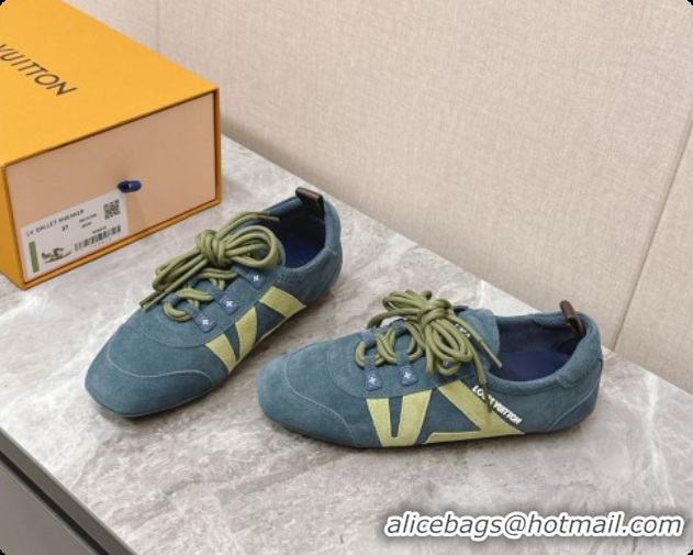 Good Quality Louis Vuitton LV Sneakerina Sneakers Ballerina in Suede LV091711 Blue/Yellow 2026