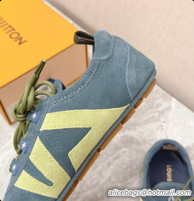 Good Quality Louis Vuitton LV Sneakerina Sneakers Ballerina in Suede LV091711 Blue/Yellow 2026