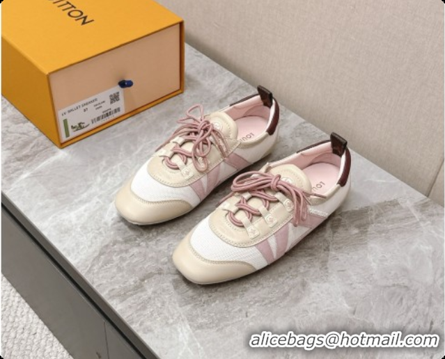 Unique Style Louis Vuitton LV Sneakerina Sneakers Ballerina in Suede & Calfskin LV091712 Beige/Pink 2026