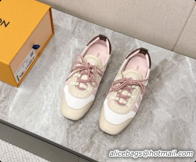Unique Style Louis Vuitton LV Sneakerina Sneakers Ballerina in Suede & Calfskin LV091712 Beige/Pink 2026