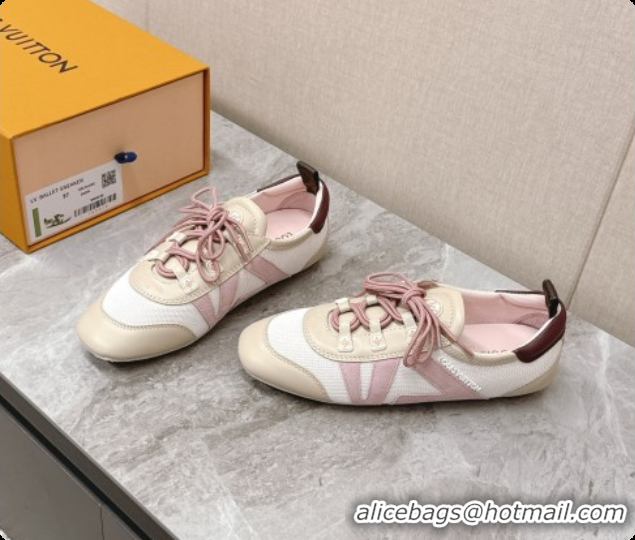 Unique Style Louis Vuitton LV Sneakerina Sneakers Ballerina in Suede & Calfskin LV091712 Beige/Pink 2026