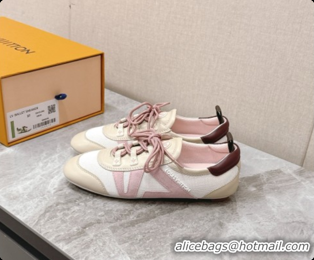 Unique Style Louis Vuitton LV Sneakerina Sneakers Ballerina in Suede & Calfskin LV091712 Beige/Pink 2026