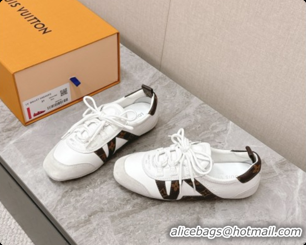 Super Quality Louis Vuitton LV Sneakerina Sneakers Ballerina in Suede & Calfskin LV091714 White 2026
