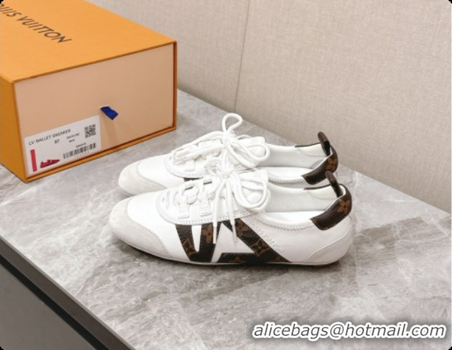 Super Quality Louis Vuitton LV Sneakerina Sneakers Ballerina in Suede & Calfskin LV091714 White 2026