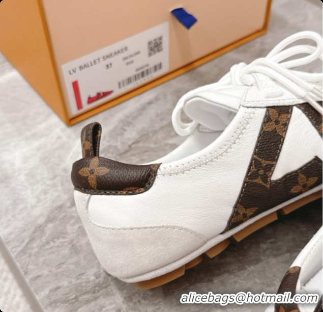 Super Quality Louis Vuitton LV Sneakerina Sneakers Ballerina in Suede & Calfskin LV091714 White 2026