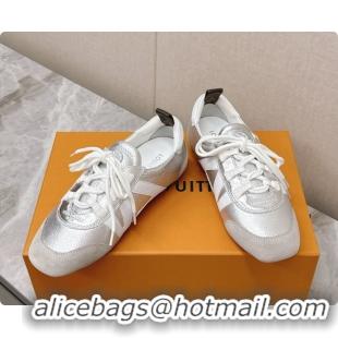 Most Popular Louis Vuitton LV Sneakerina Sneakers Ballerina in Suede & Calfskin LV091715 Silver 2026