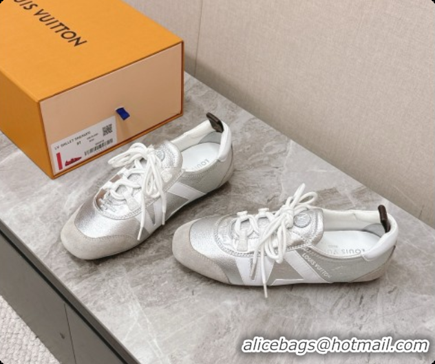 Most Popular Louis Vuitton LV Sneakerina Sneakers Ballerina in Suede & Calfskin LV091715 Silver 2026