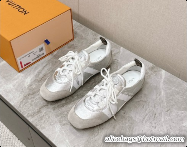Most Popular Louis Vuitton LV Sneakerina Sneakers Ballerina in Suede & Calfskin LV091715 Silver 2026