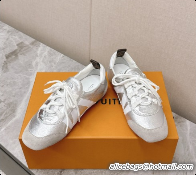 Most Popular Louis Vuitton LV Sneakerina Sneakers Ballerina in Suede & Calfskin LV091715 Silver 2026