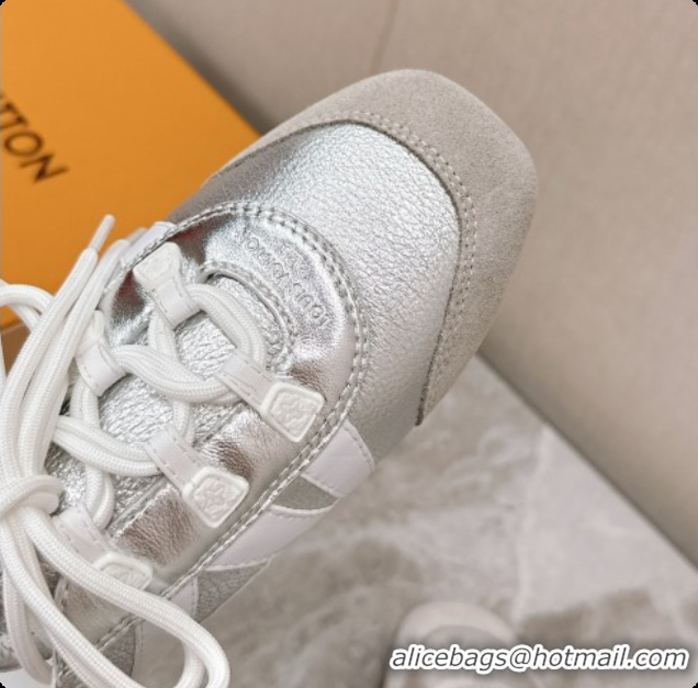 Most Popular Louis Vuitton LV Sneakerina Sneakers Ballerina in Suede & Calfskin LV091715 Silver 2026