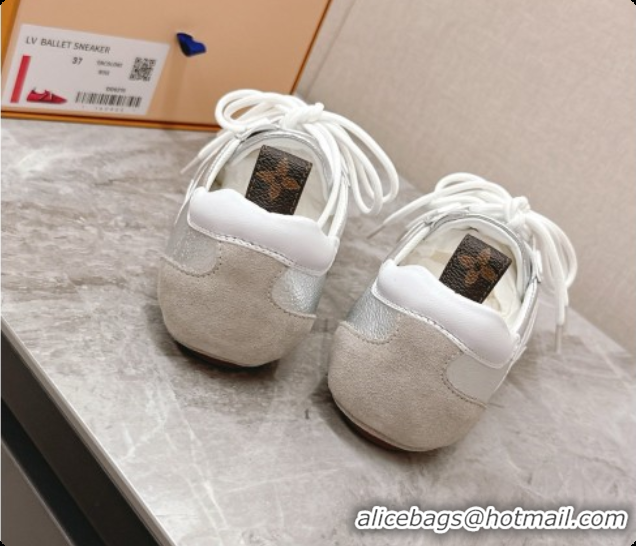 Most Popular Louis Vuitton LV Sneakerina Sneakers Ballerina in Suede & Calfskin LV091715 Silver 2026