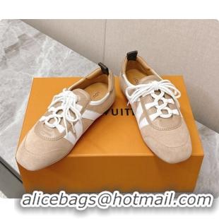Popular Style Louis Vuitton LV Sneakerina Sneakers Ballerina in Suede Calfskin LV091717 Beige/White 2026