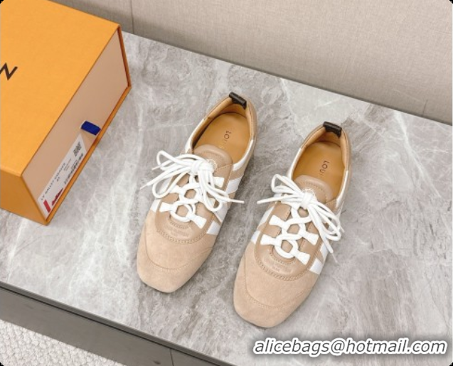 Popular Style Louis Vuitton LV Sneakerina Sneakers Ballerina in Suede Calfskin LV091717 Beige/White 2026