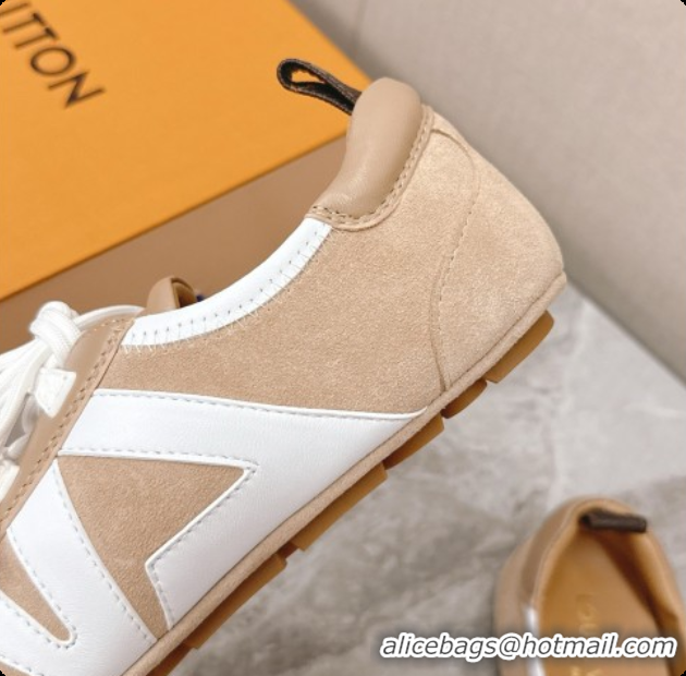 Popular Style Louis Vuitton LV Sneakerina Sneakers Ballerina in Suede Calfskin LV091717 Beige/White 2026