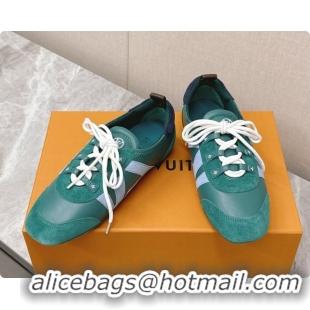 Elegant Louis Vuitton LV Sneakerina Sneakers Ballerina in Suede & Calfskin LV091719 Green 2026