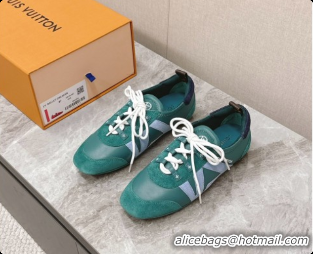 Elegant Louis Vuitton LV Sneakerina Sneakers Ballerina in Suede & Calfskin LV091719 Green 2026