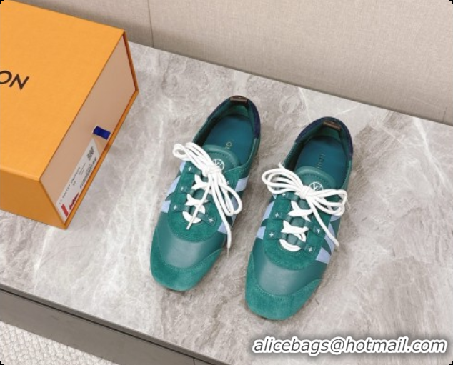 Elegant Louis Vuitton LV Sneakerina Sneakers Ballerina in Suede & Calfskin LV091719 Green 2026