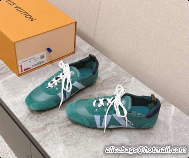 Elegant Louis Vuitton LV Sneakerina Sneakers Ballerina in Suede & Calfskin LV091719 Green 2026