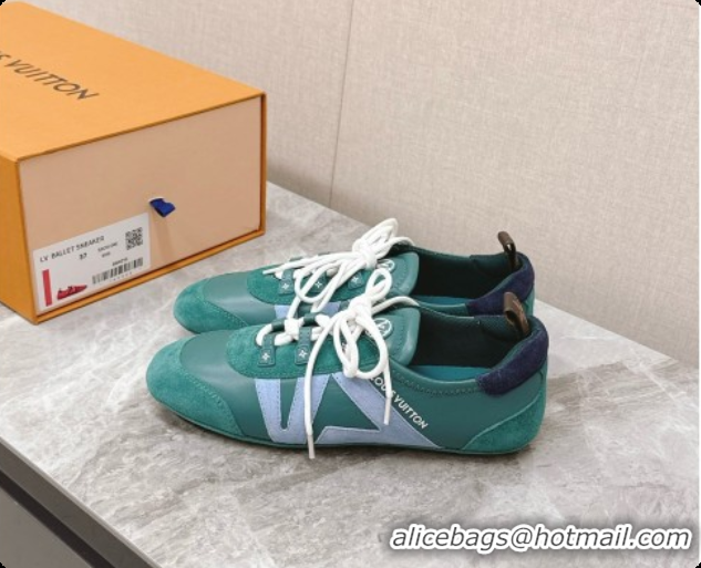 Elegant Louis Vuitton LV Sneakerina Sneakers Ballerina in Suede & Calfskin LV091719 Green 2026