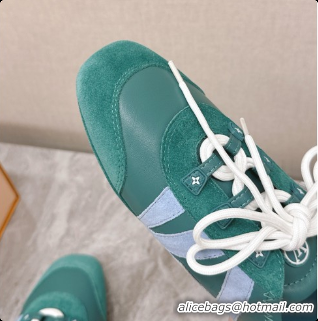 Elegant Louis Vuitton LV Sneakerina Sneakers Ballerina in Suede & Calfskin LV091719 Green 2026