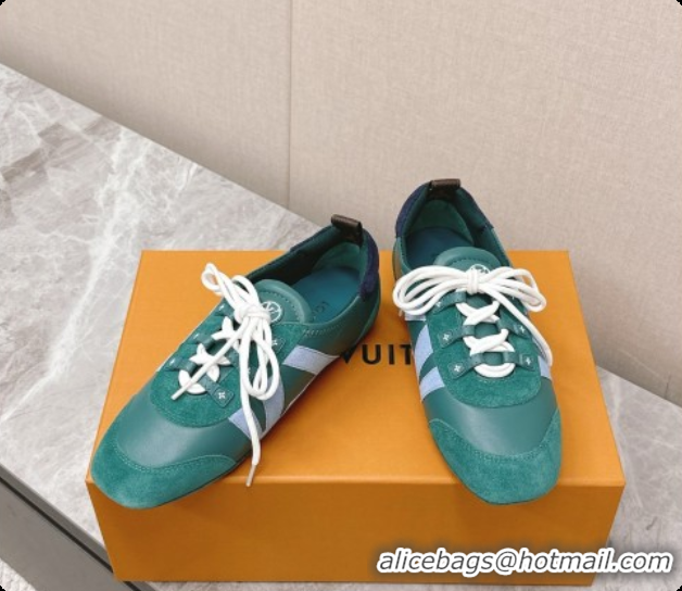 Elegant Louis Vuitton LV Sneakerina Sneakers Ballerina in Suede & Calfskin LV091719 Green 2026
