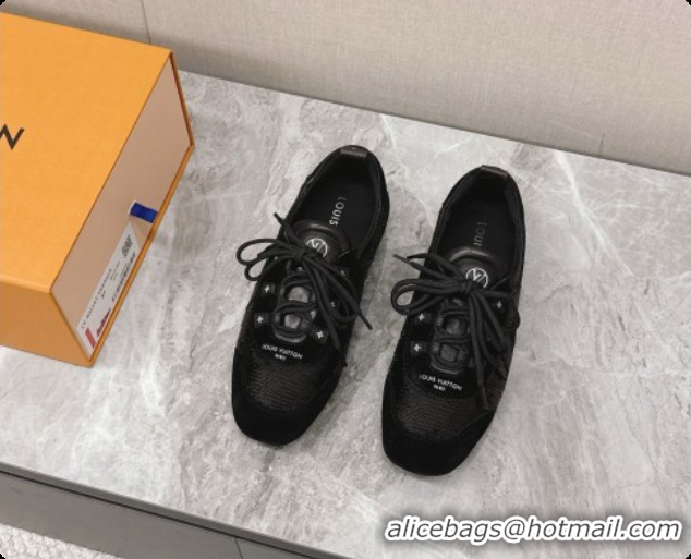 Pretty Style Louis Vuitton LV Sneakerina Sneakers Ballerina in Suede & Sequins LV091720 Black 2026