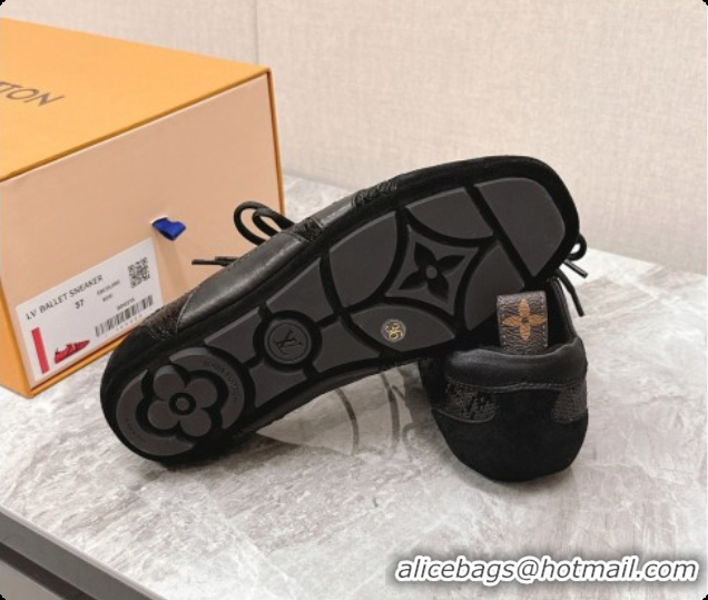 Pretty Style Louis Vuitton LV Sneakerina Sneakers Ballerina in Suede & Sequins LV091720 Black 2026