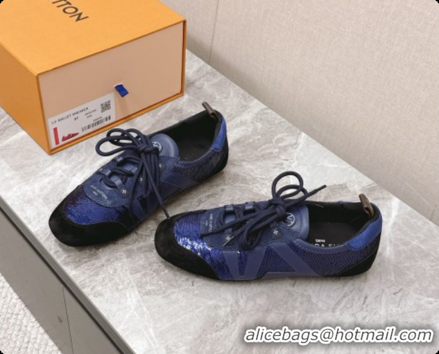 Grade Quality Louis Vuitton LV Sneakerina Sneakers Ballerina in Suede & Sequins LV091721 Blue 2026