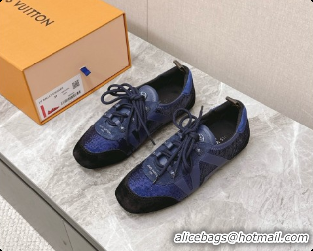 Grade Quality Louis Vuitton LV Sneakerina Sneakers Ballerina in Suede & Sequins LV091721 Blue 2026