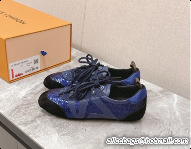 Grade Quality Louis Vuitton LV Sneakerina Sneakers Ballerina in Suede & Sequins LV091721 Blue 2026