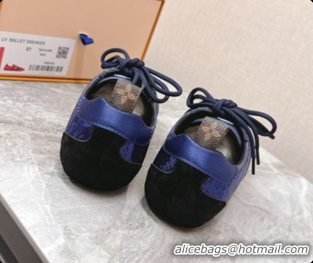Grade Quality Louis Vuitton LV Sneakerina Sneakers Ballerina in Suede & Sequins LV091721 Blue 2026