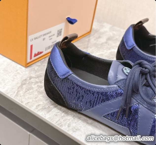 Grade Quality Louis Vuitton LV Sneakerina Sneakers Ballerina in Suede & Sequins LV091721 Blue 2026