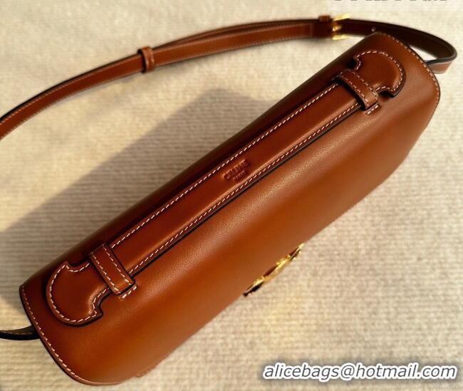 Best Price Celine Triomphe Folio Medium Bag in Calfskin Leather 102382 Tan Brown 2026