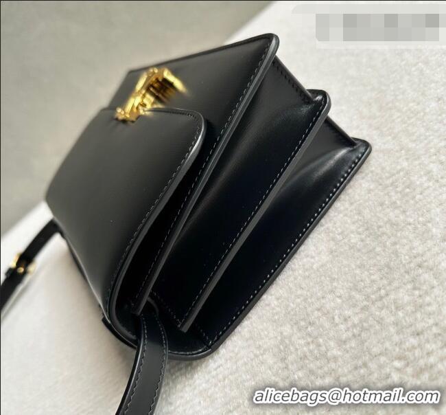 Grade Discount Celine Triomphe Folio Medium Bag in Calfskin Leather 102382 Black 2026