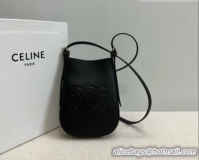 Chic Promotional Celine Héloïse Cell Phone Pouch in Soft Calfskin 10M753 Black 2026