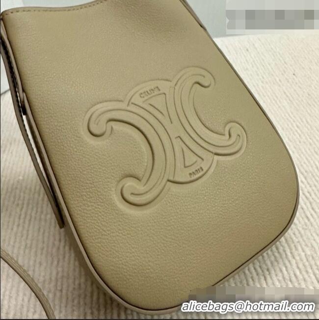 Top Design Celine Héloïse Cell Phone Pouch in Soft Calfskin 10M753 Khaki 2026