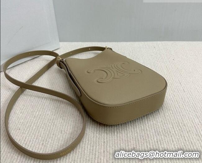 Top Design Celine Héloïse Cell Phone Pouch in Soft Calfskin 10M753 Khaki 2026