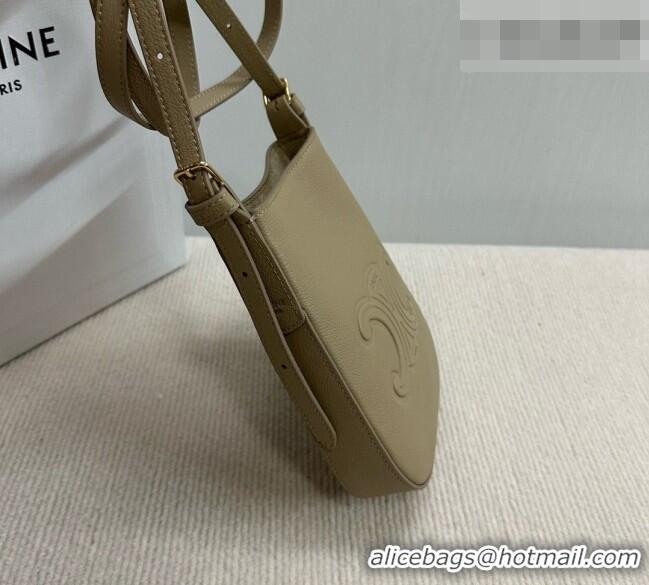 Top Design Celine Héloïse Cell Phone Pouch in Soft Calfskin 10M753 Khaki 2026