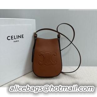 Buy Inexpensive Celine Héloïse Cell Phone Pouch in Soft Calfskin 10M753 Brown 2026