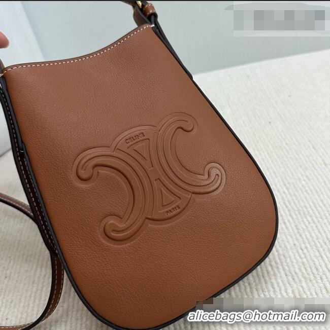 Buy Inexpensive Celine Héloïse Cell Phone Pouch in Soft Calfskin 10M753 Brown 2026