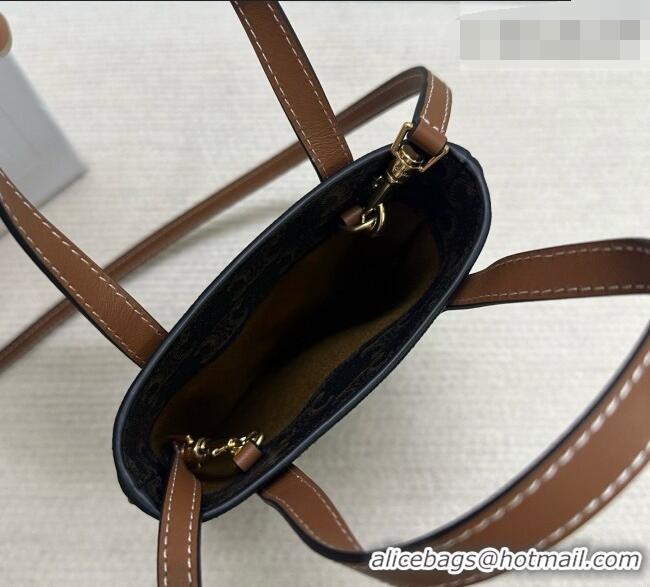 Top Quality Celine Cabas Triomphe Canvas Mini Tote 10N042 Brown 2026