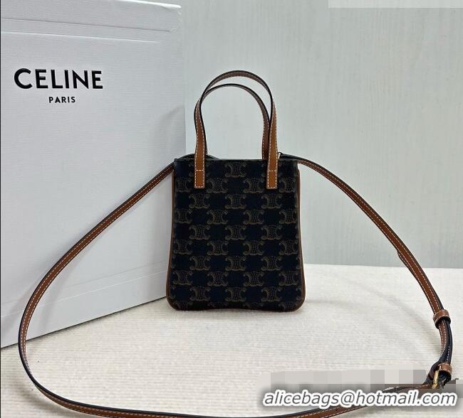 Top Quality Celine Cabas Triomphe Canvas Mini Tote 10N042 Brown 2026