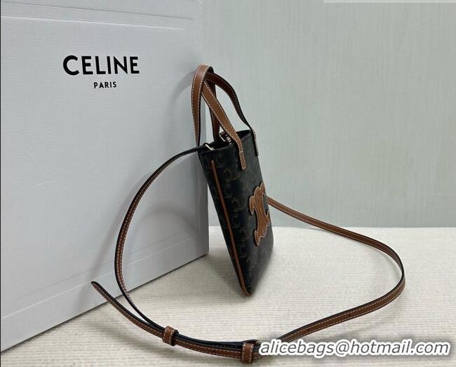 Top Quality Celine Cabas Triomphe Canvas Mini Tote 10N042 Brown 2026