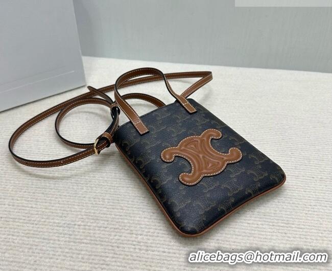 Top Quality Celine Cabas Triomphe Canvas Mini Tote 10N042 Brown 2026
