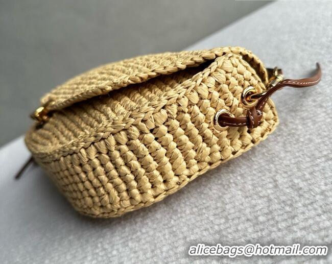 Grade Design Celine Little Halfmoon Soft Triomphe Bag in Raffia L10373 Beige 2026