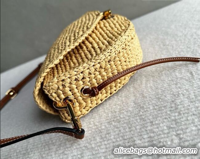 Grade Design Celine Little Halfmoon Soft Triomphe Bag in Raffia L10373 Beige 2026