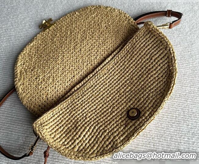 Grade Design Celine Little Halfmoon Soft Triomphe Bag in Raffia L10373 Beige 2026