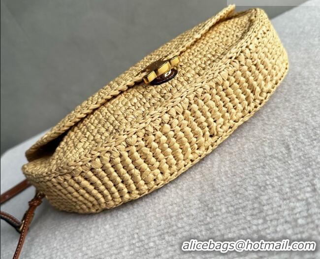 Grade Design Celine Little Halfmoon Soft Triomphe Bag in Raffia L10373 Beige 2026
