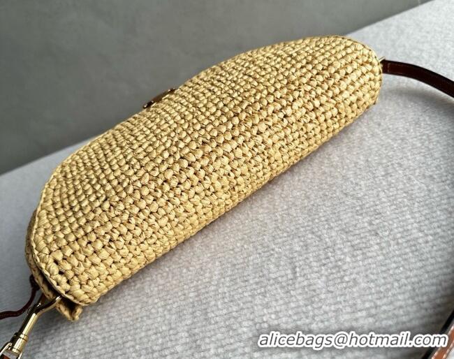 Grade Design Celine Little Halfmoon Soft Triomphe Bag in Raffia L10373 Beige 2026